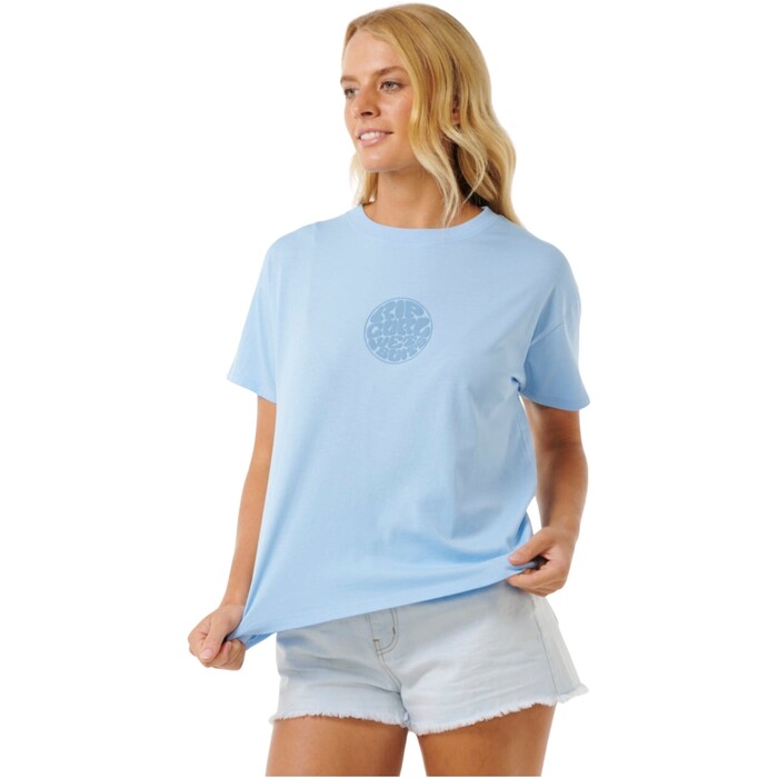 2024 Rip Curl Womens Icons Of Surf Relaxed Tee 0EGWTE - Mid Blue